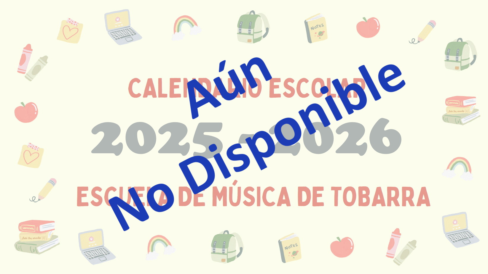 Calendario Escolar 25-26 de la Escuela de Música 